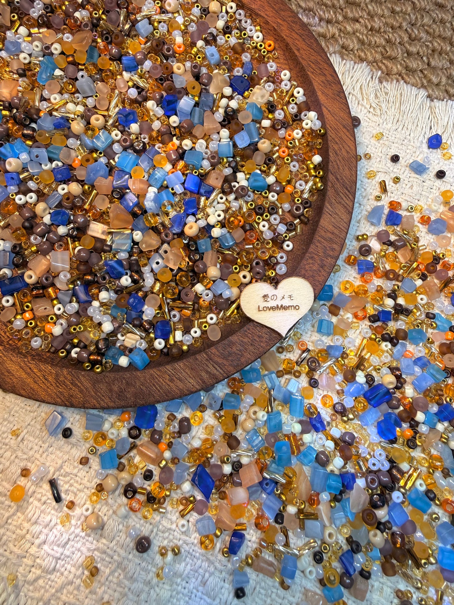 愛のメモ|シーソルトチーズココア|ミックスビーズ 30g/60g|008# ビーズキット、材料セット、ミックス米ビーズ