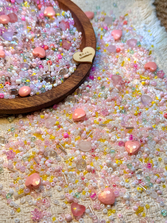 愛のメモ|ロリポッププリンセス|ミックスビーズ 60g/30g|004# ビーズキット、材料セット、ミックス米ビーズ