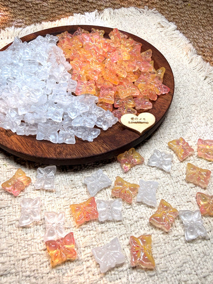 愛のメモ｜琉璃バタフライプレート｜2粒入（2色）ビーズ、材料セット、ペンダン、チャーム、ハンドメイド