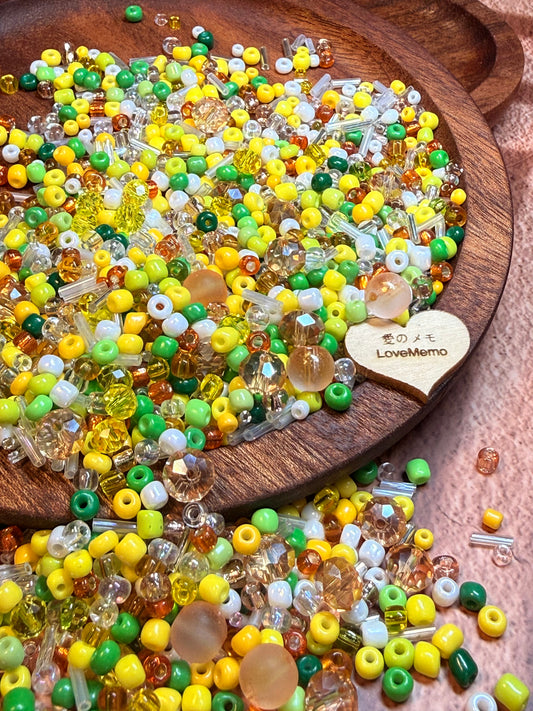 愛のメモ｜夏の果実｜ミックスビーズ30g/ 60g｜010# ビーズキット、材料セット、ミックス米ビーズ