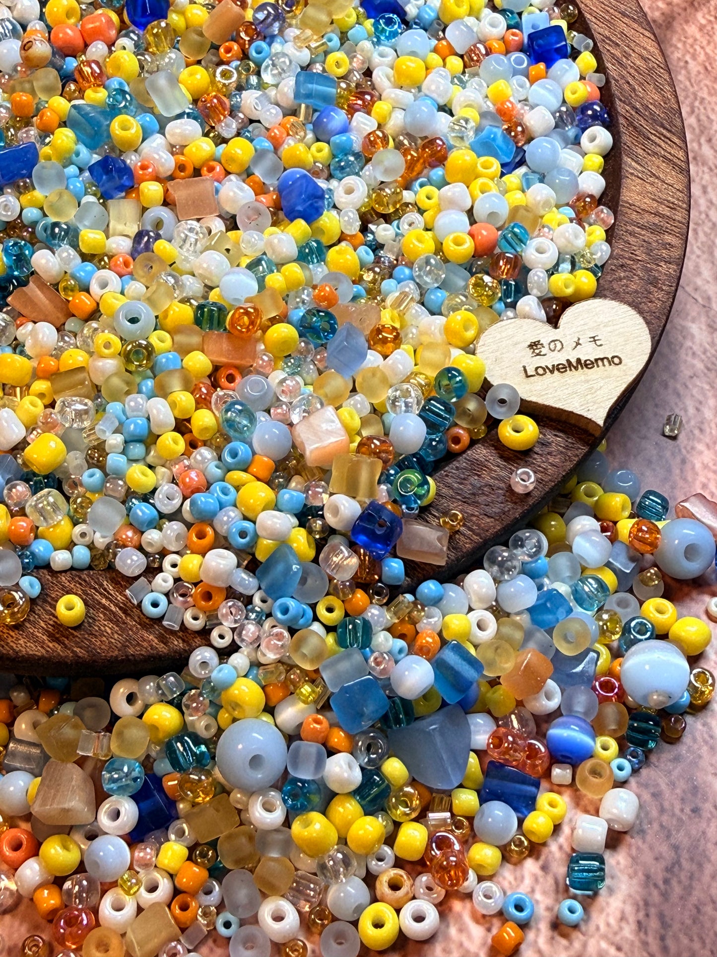 愛のメモ｜夏のビーチ花火｜ミックスビーズ 30g/60g｜007# ビーズキット、材料セット、ミックス米ビーズ