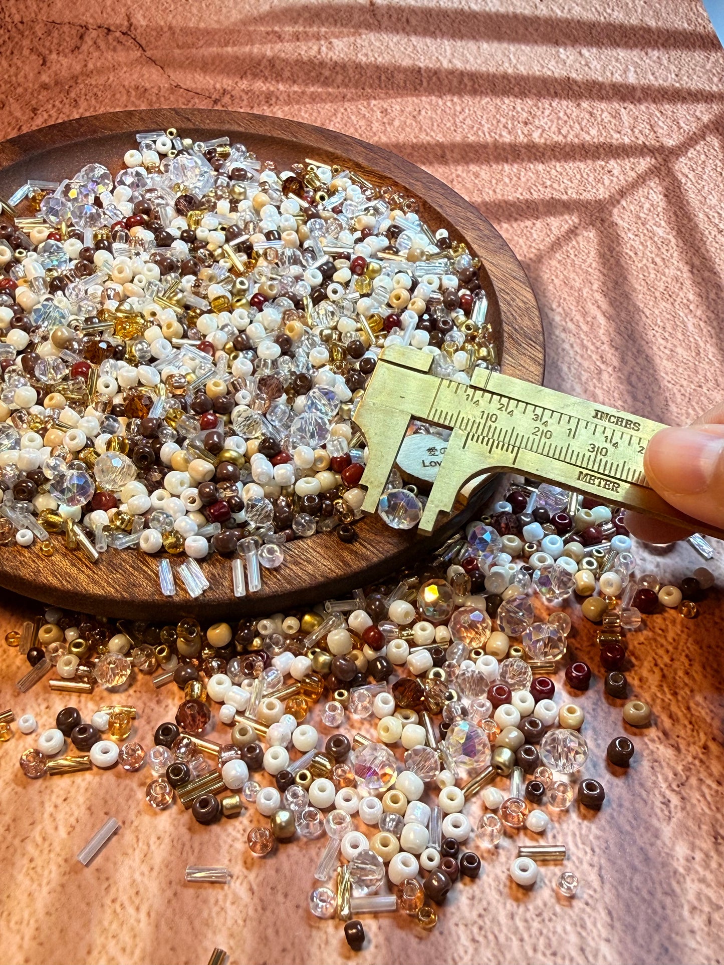 愛のメモ｜あずきモカコーヒー｜ミックスビーズ 30g/60g｜009# ビーズキット、材料セット、ミックス米ビーズ