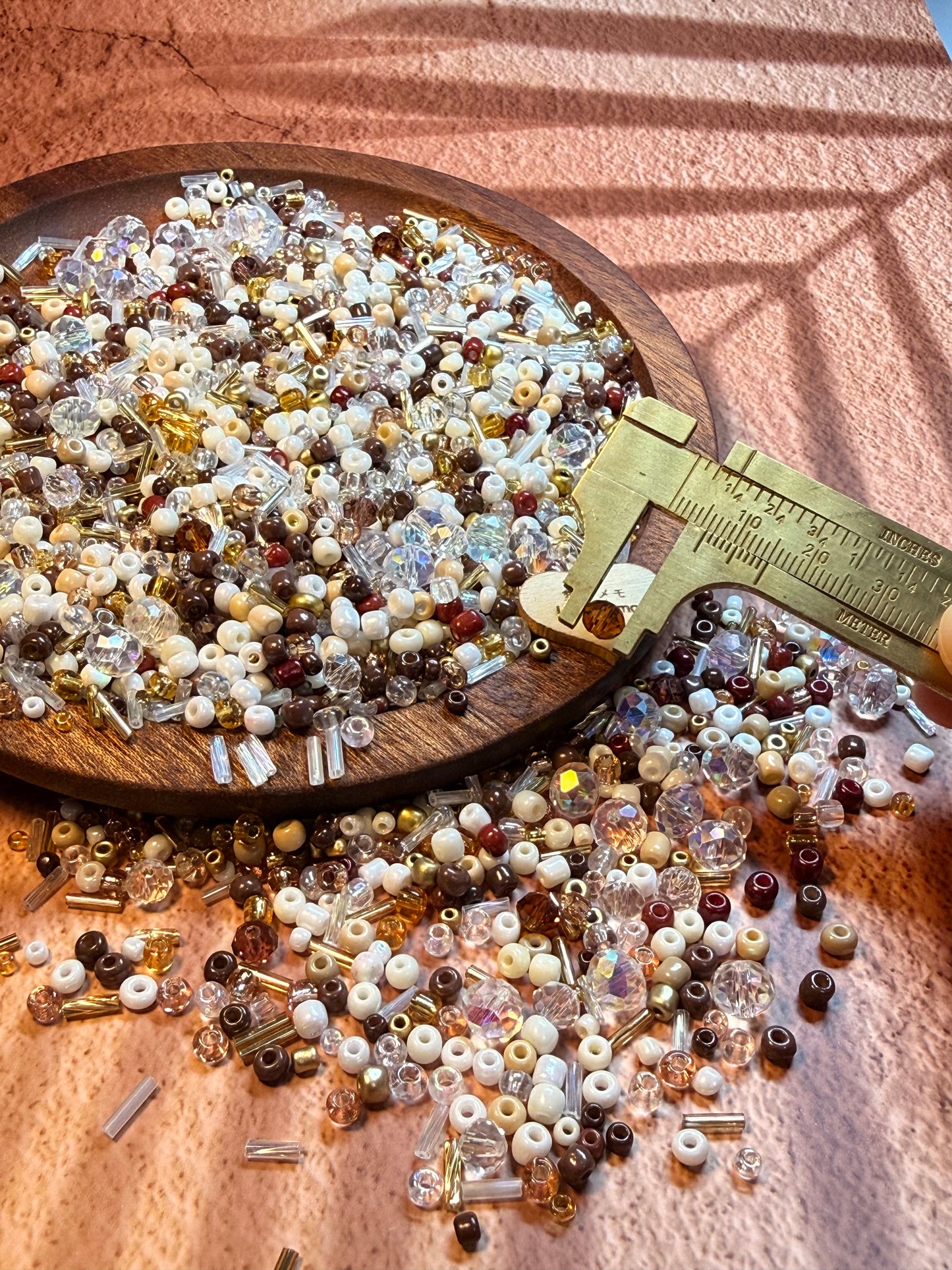 愛のメモ｜あずきモカコーヒー｜ミックスビーズ 30g/60g｜009# ビーズキット、材料セット、ミックス米ビーズ