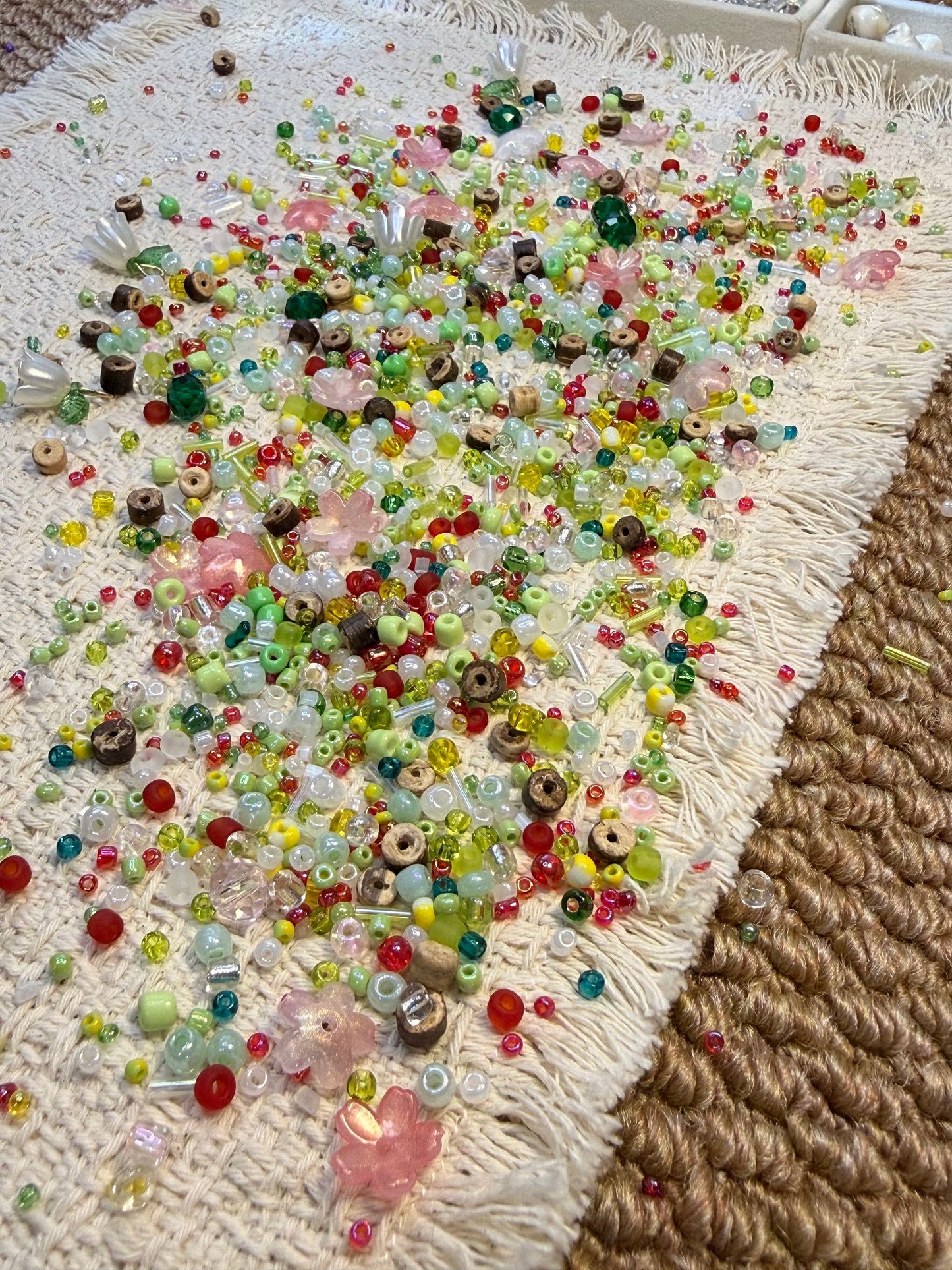 愛のメモ｜春の花園｜ミックスビーズ 60g/30g｜002# ビーズキット、材料セット、ミックス米ビーズ