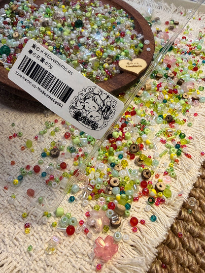 愛のメモ｜春の花園｜ミックスビーズ 60g/30g｜002# ビーズキット、材料セット、ミックス米ビーズ