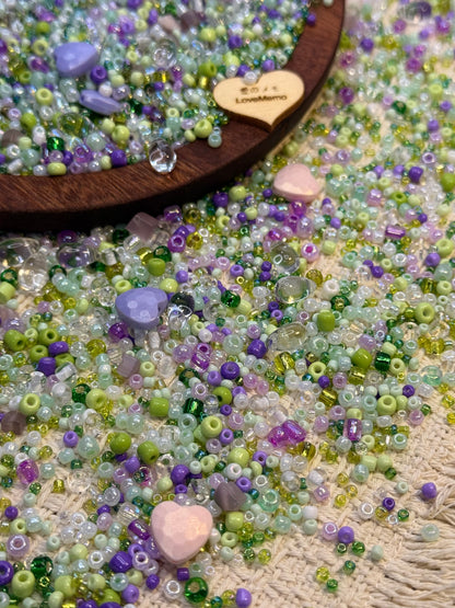 愛のメモ｜雨あがりの睡蓮｜ミックスビーズ 60g/30g｜001# ビーズキット、材料セット、ミックス米ビーズ