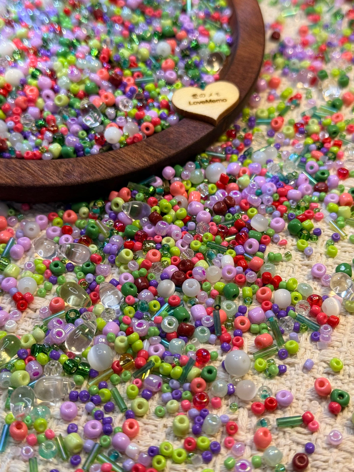 愛のメモ｜熟れはじめのベリー｜ミックスビーズ 60g/30g｜003# ビーズキット、材料セット、ミックス米ビーズ