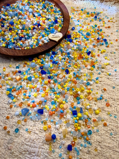 愛のメモ｜夏のビーチ花火｜ミックスビーズ 30g/60g｜007# ビーズキット、材料セット、ミックス米ビーズ