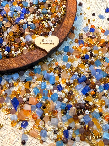 愛のメモ｜シーソルトチーズココア｜ミックスビーズ 30g/60g｜008# ビーズキット、材料セット、ミックス米ビーズ