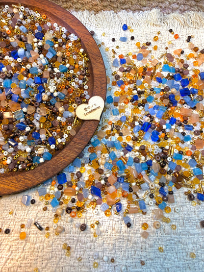 愛のメモ｜シーソルトチーズココア｜ミックスビーズ 30g/60g｜008# ビーズキット、材料セット、ミックス米ビーズ