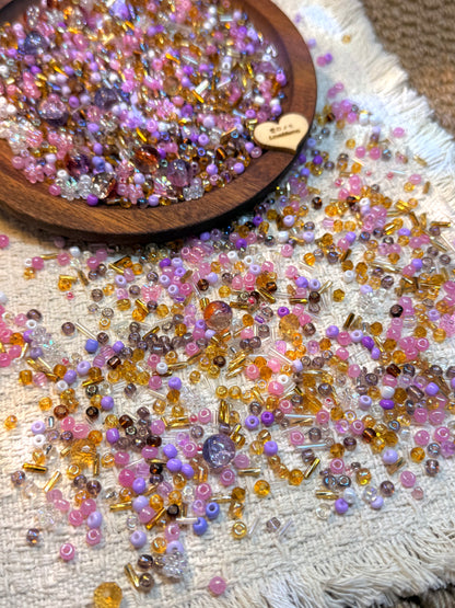 愛のメモ｜紫の金魚姫｜ミックスビーズ30g/ 60g｜011# ビーズキット、材料セット、ミックス米ビーズ