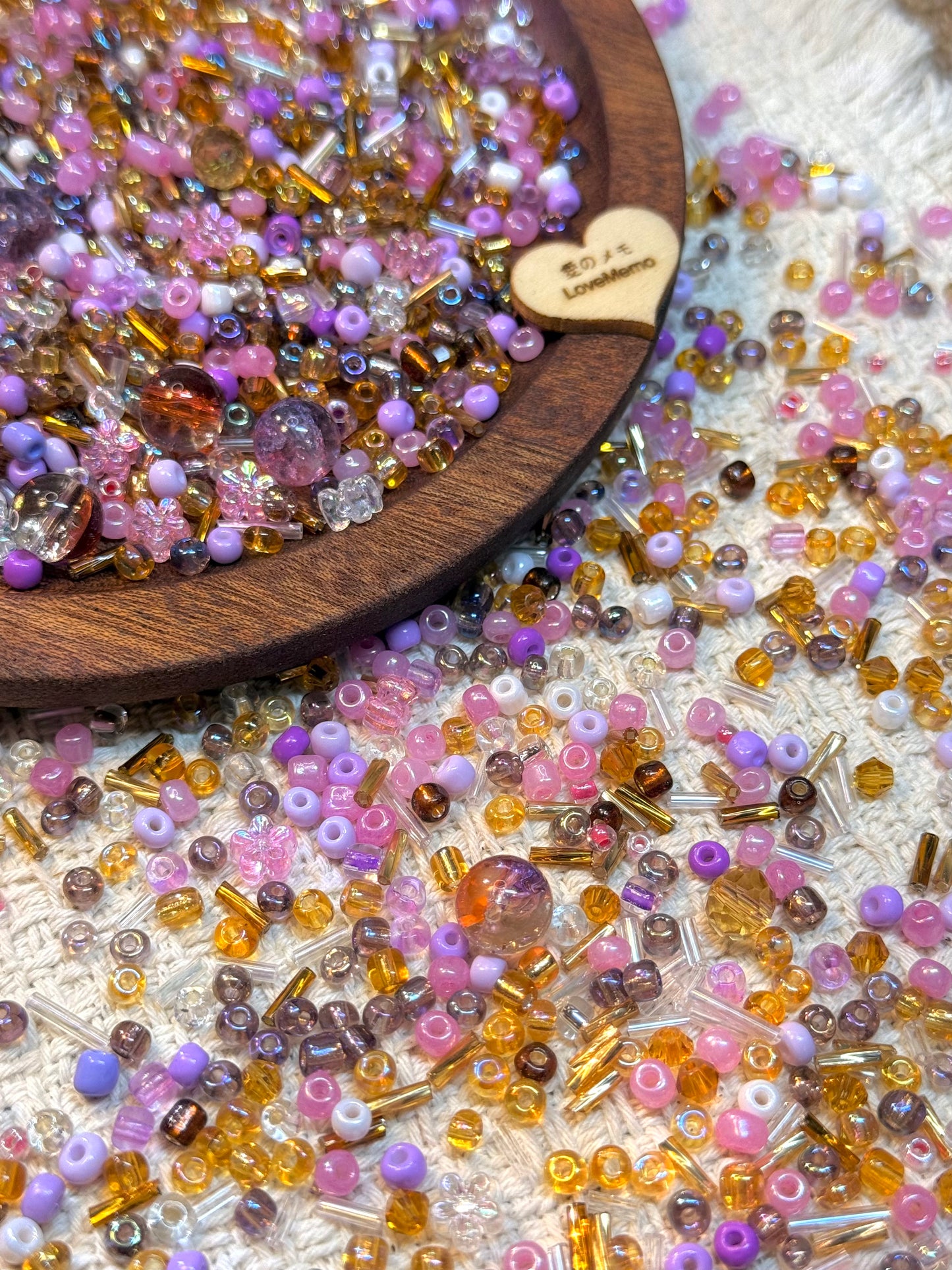 愛のメモ｜紫の金魚姫｜ミックスビーズ30g/ 60g｜011# ビーズキット、材料セット、ミックス米ビーズ