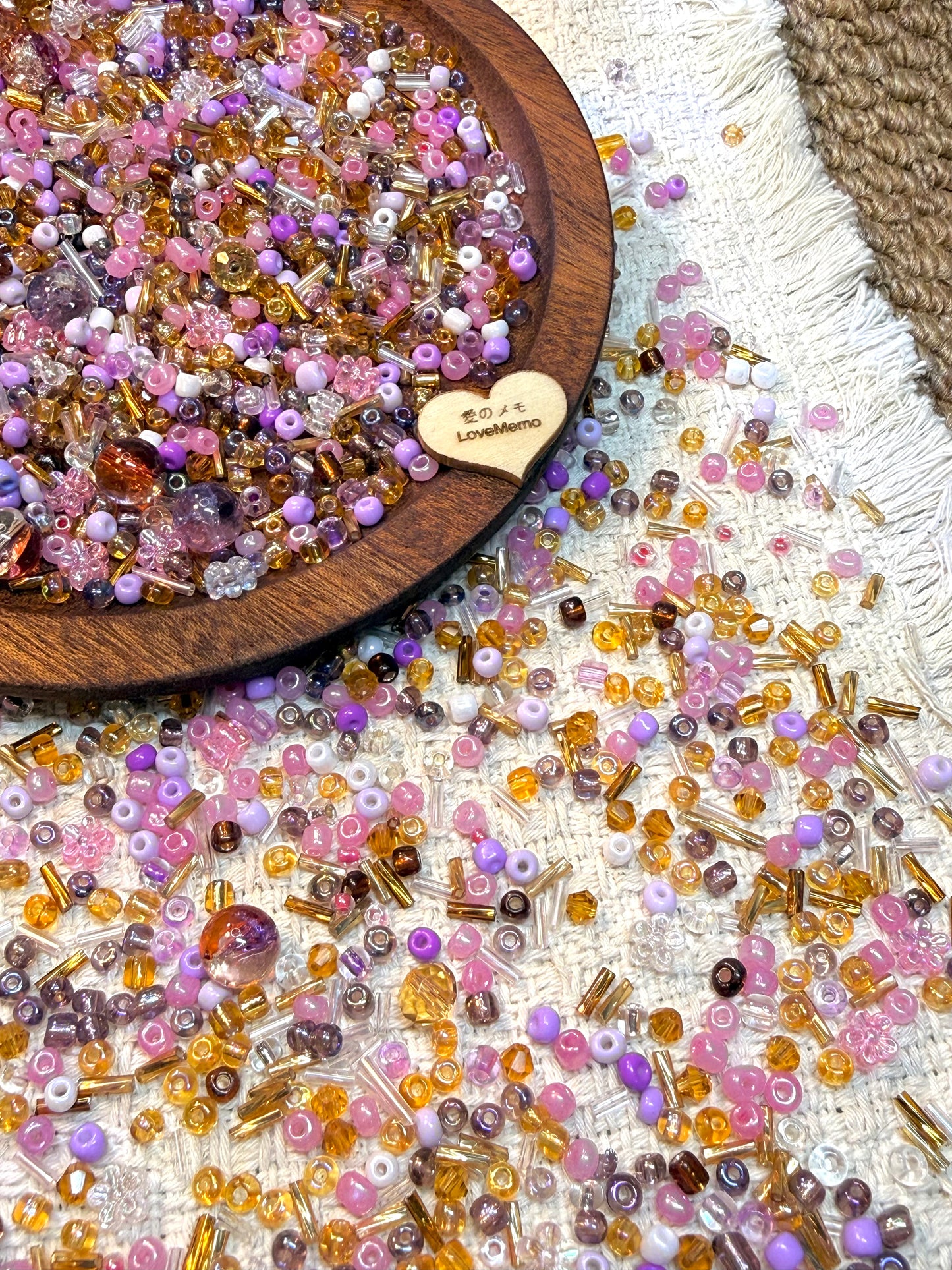 愛のメモ｜紫の金魚姫｜ミックスビーズ30g/ 60g｜011# ビーズキット、材料セット、ミックス米ビーズ