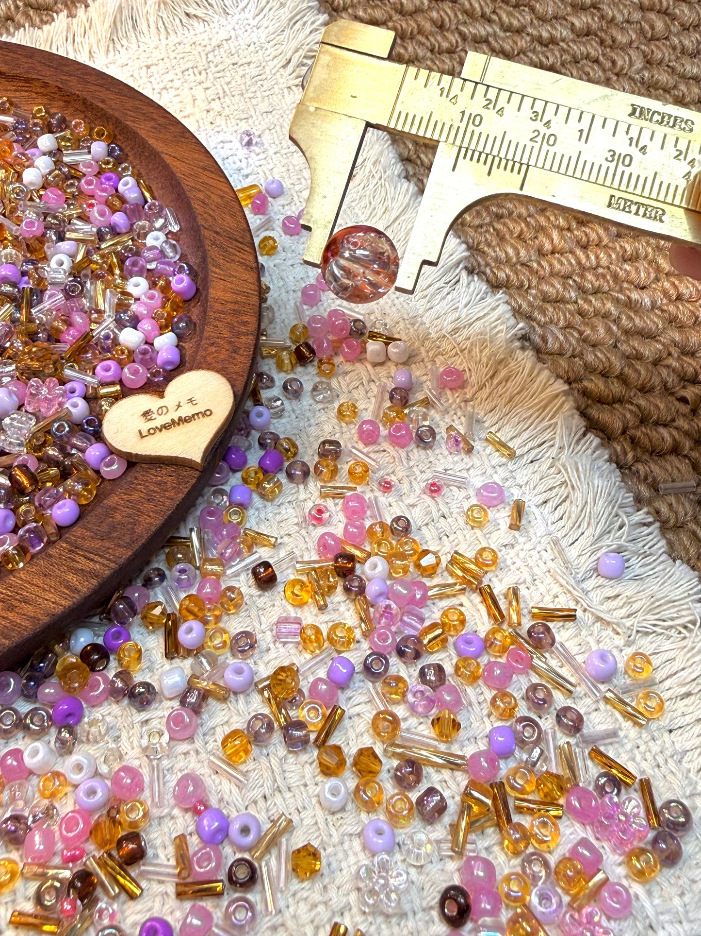 愛のメモ｜紫の金魚姫｜ミックスビーズ30g/ 60g｜011# ビーズキット、材料セット、ミックス米ビーズ