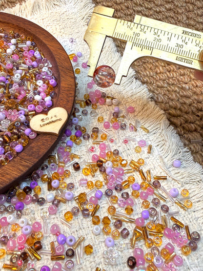愛のメモ｜紫の金魚姫｜ミックスビーズ30g/ 60g｜011# ビーズキット、材料セット、ミックス米ビーズ