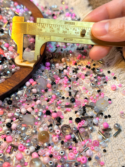 愛のメモ｜ピンクロックガール｜ミックスビーズ 60g/30g｜005# ビーズキット、材料セット、ミックス米ビーズ