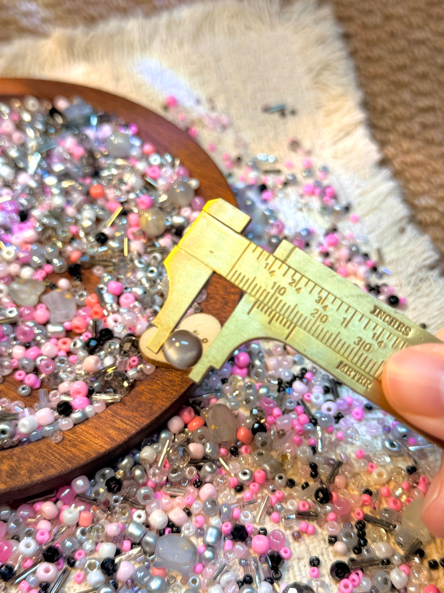 愛のメモ｜ピンクロックガール｜ミックスビーズ 60g/30g｜005# ビーズキット、材料セット、ミックス米ビーズ