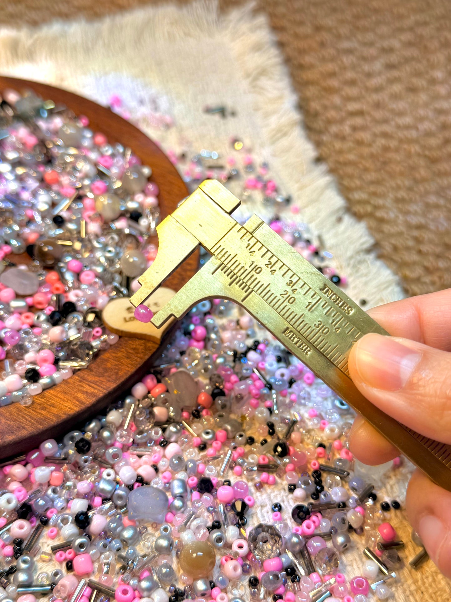 愛のメモ｜ピンクロックガール｜ミックスビーズ 60g/30g｜005# ビーズキット、材料セット、ミックス米ビーズ