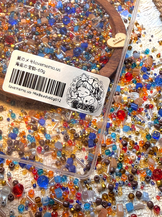 愛のメモ｜海の底の宝物｜ミックスビーズ 30g/60g｜012# ビーズキット、材料セット、ミックス米ビーズ
