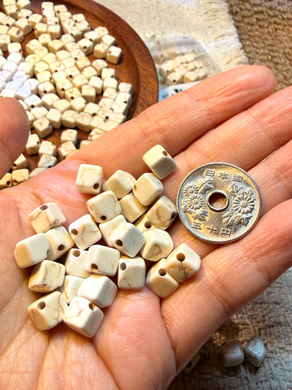 愛のメモ｜ヴィンテージ陶器モチーフビーズ｜キューブ／オーバル／ハート（3種展開）ビーズ、材料セット、ペンダン、チャーム、ハンドメイド