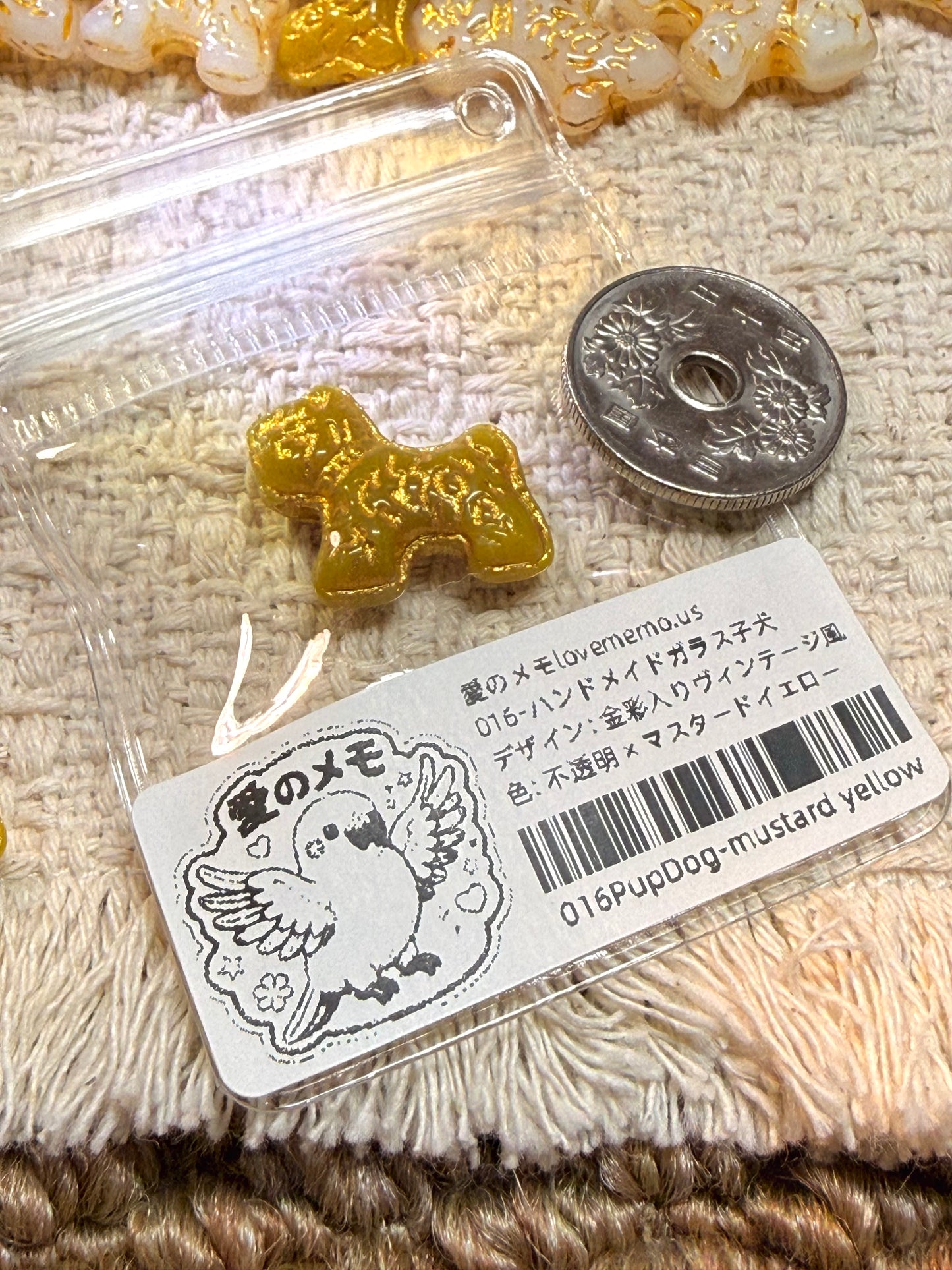 愛のメモ｜描金ドッグ（シュナウザー）｜手作り琉璃ビーズ｜全5色 ビーズ、材料セット、ペンダン、チャーム、ハンドメイド