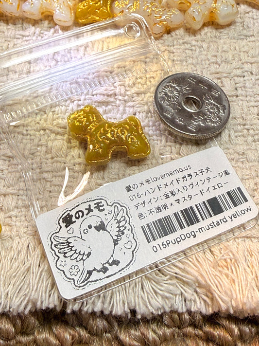愛のメモ｜描金ドッグ（シュナウザー）｜手作り琉璃ビーズ｜全5色 ビーズ、材料セット、ペンダン、チャーム、ハンドメイド