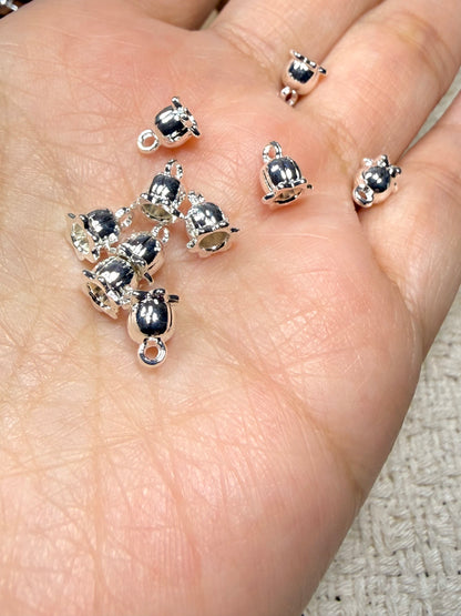 愛のメモ｜シルバーメッキフラワーチャーム｜ペンダント／エンドパーツ｜3タイプ ビーズ、材料セット、ペンダン、チャーム、ハンドメイド