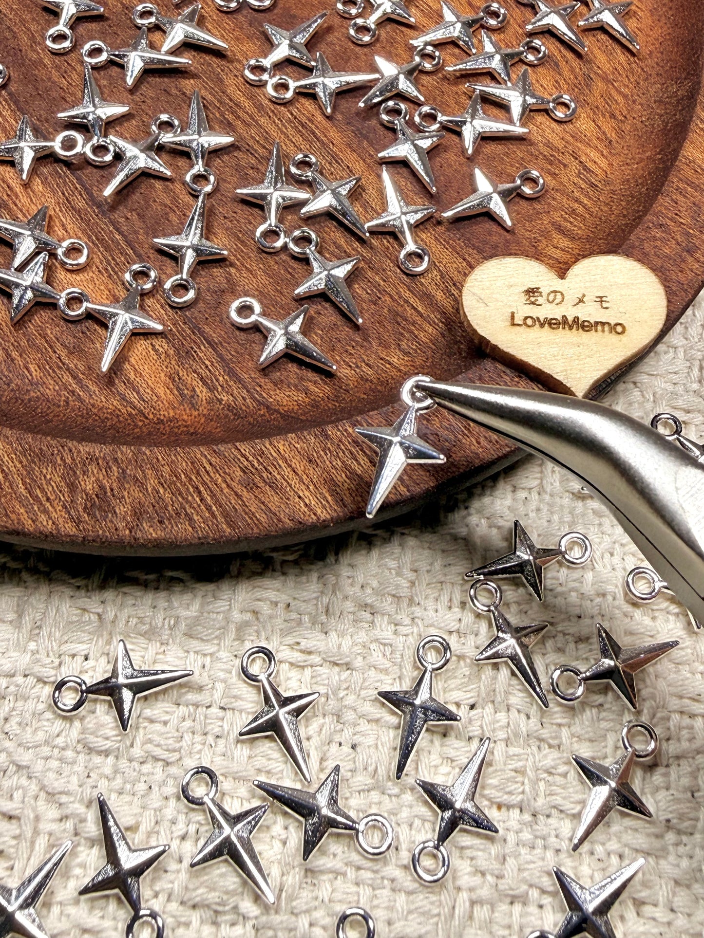 愛のメモ｜ミニスターエンドチャーム｜メタル｜軽量タイプ ビーズ、材料セット、ペンダン、チャーム、ハンドメイド