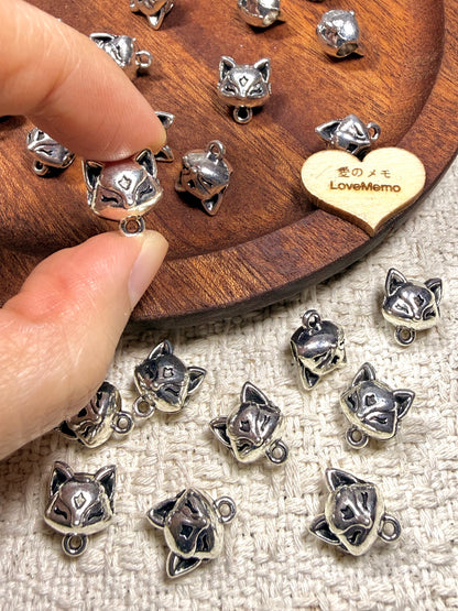 愛のメモ｜立体アーチフォルム・狐面チャーム ビーズ、材料セット、ペンダン、チャーム、ハンドメイド