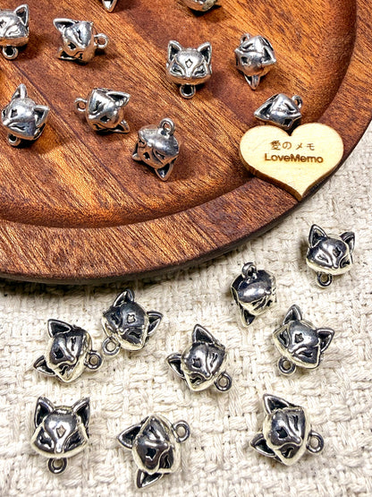 愛のメモ｜立体アーチフォルム・狐面チャーム ビーズ、材料セット、ペンダン、チャーム、ハンドメイド