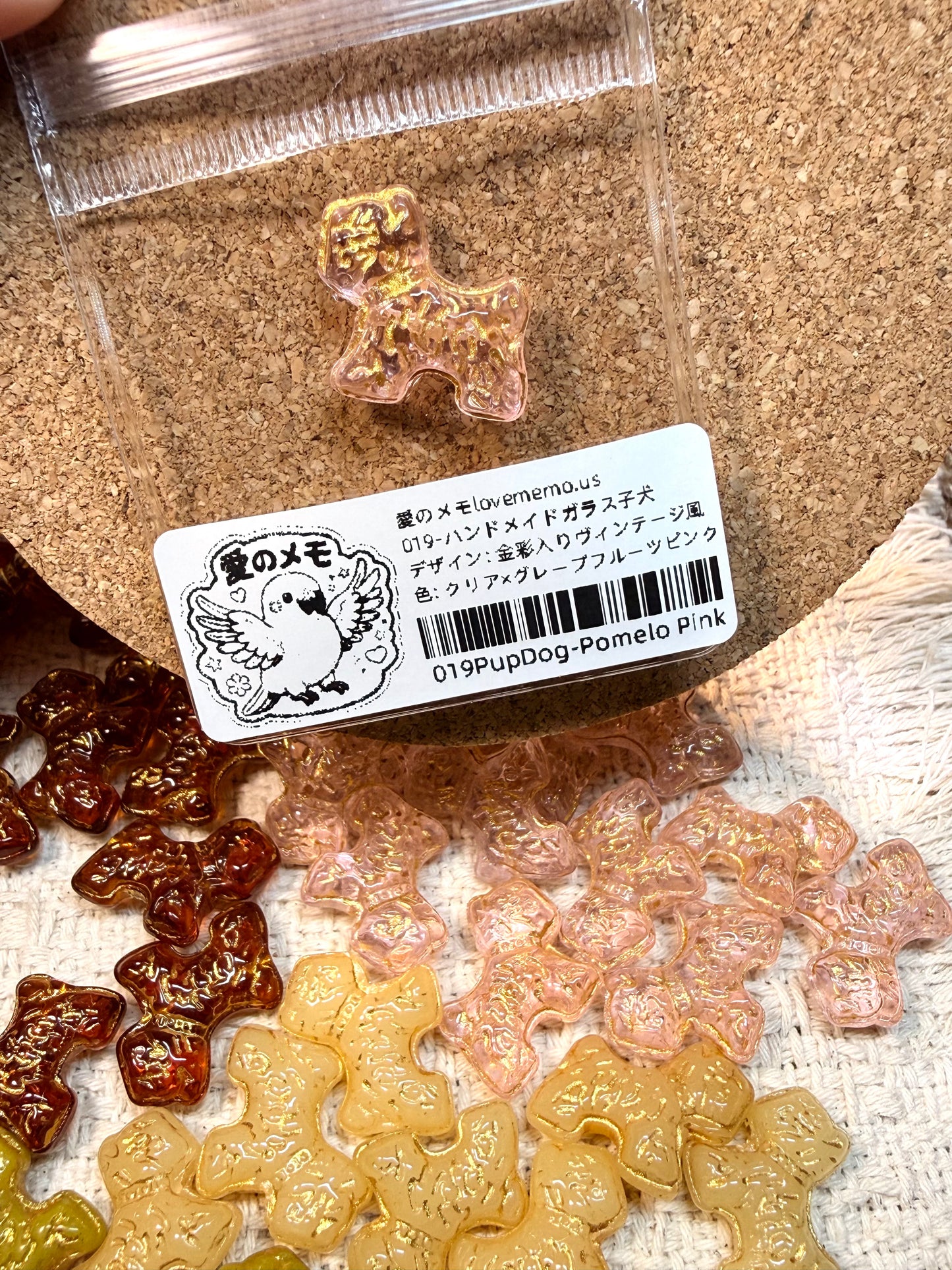 愛のメモ｜描金ドッグ（シュナウザー）｜手作り琉璃ビーズ｜全5色 ビーズ、材料セット、ペンダン、チャーム、ハンドメイド