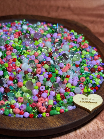 愛のメモ｜熟れはじめのベリー｜ミックスビーズ 60g/30g｜003# ビーズキット、材料セット、ミックス米ビーズ