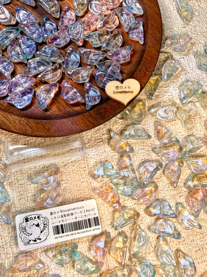 愛のメモ｜レトロ金彩琉璃バード｜幾何デザイン｜2粒入（5種） ビーズ、材料セット、ペンダン、チャーム、ハンドメイド