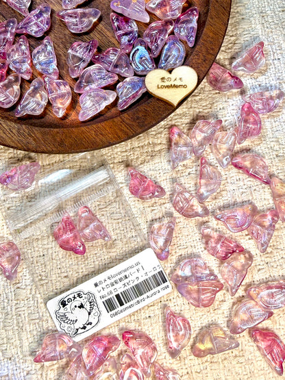 愛のメモ｜レトロ金彩琉璃バード｜幾何デザイン｜2粒入（5種） ビーズ、材料セット、ペンダン、チャーム、ハンドメイド