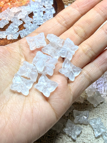 愛のメモ｜琉璃バタフライプレート｜2粒入（2色）ビーズ、材料セット、ペンダン、チャーム、ハンドメイド