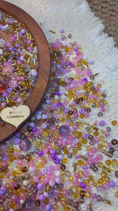 愛のメモ｜紫の金魚姫｜ミックスビーズ30g/ 60g｜011# ビーズキット、材料セット、ミックス米ビーズ